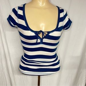 aeropostale, STRETCH, Blue/white strip shirt.